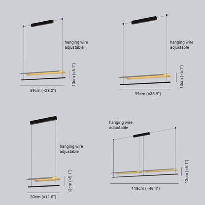 Pendelleuchte LED Linear aus Metall und Acryl | Minimalistischer Lichtbalken | 30–118 cm | Warmweißes Licht für den Esstisch