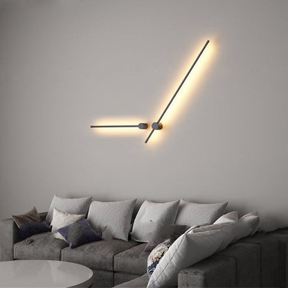 Vägglampa LED Linjär för Inomhus | Svart Metall | Varmvitt Ljus | 60 eller 90 cm