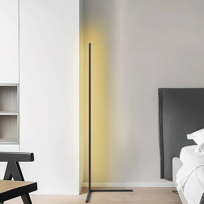 Vit golvlampa 145 cm i lackerad metall och akryl i sovrum