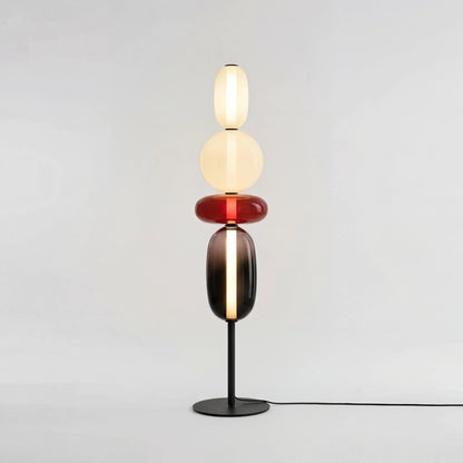 Minimalistisk nordisk golvlampa i glas för vardagsrum