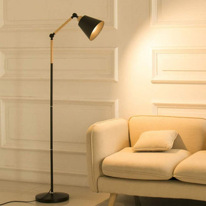 Nordisk golvlampa med fjärrkontroll och trefärgat LED-ljus