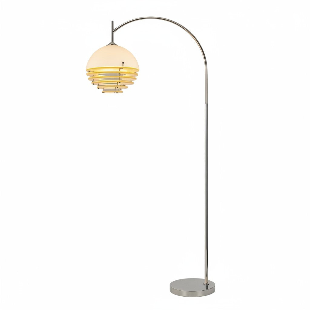 Golvlampa med mjukt gradientljus i vitt och orange