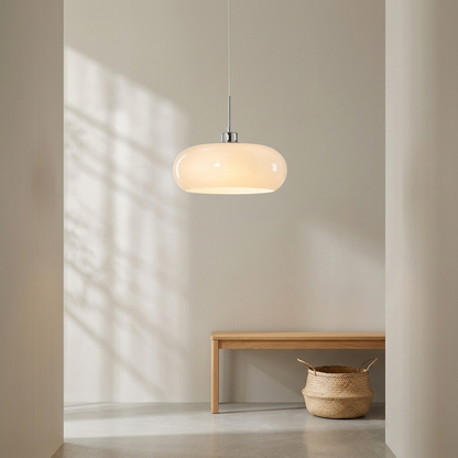 Pendellampa i Munblåst Glas | Bauhaus Design med E27 | Färgskiftande Ljus Ra97 | Vardagsrum & Matplats
