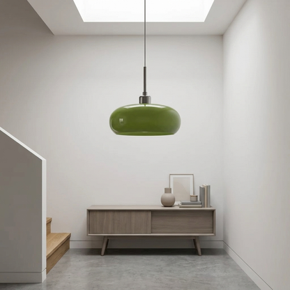 Pendellampa i Munblåst Glas | Bauhaus Design med E27 | Färgskiftande Ljus Ra97 | Vardagsrum & Matplats