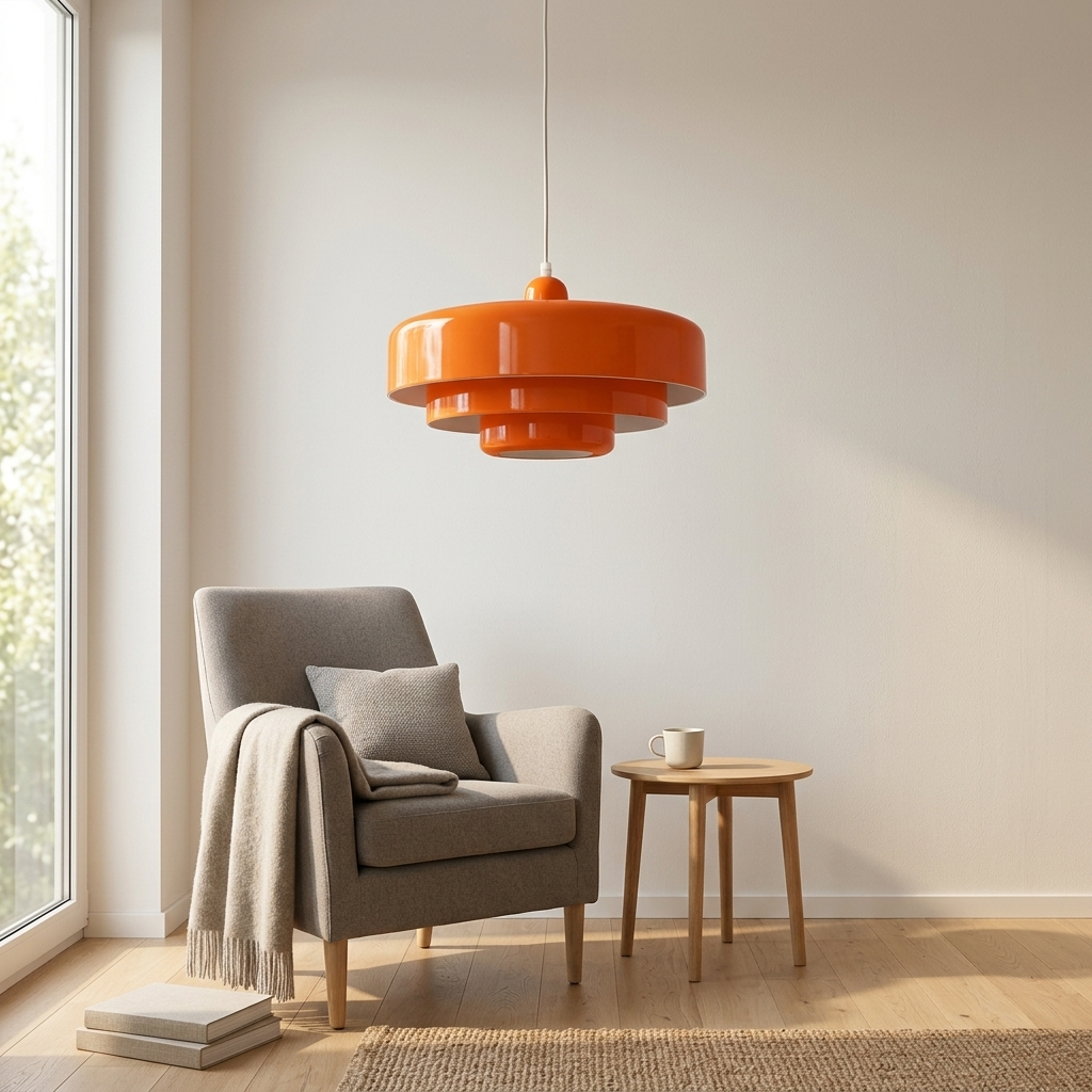 Pendellampa Skivdesign i Metall | Dekorativ Skärm i Macaron-Färger | E27 3000K Varmt Ljus | Vardagsrum