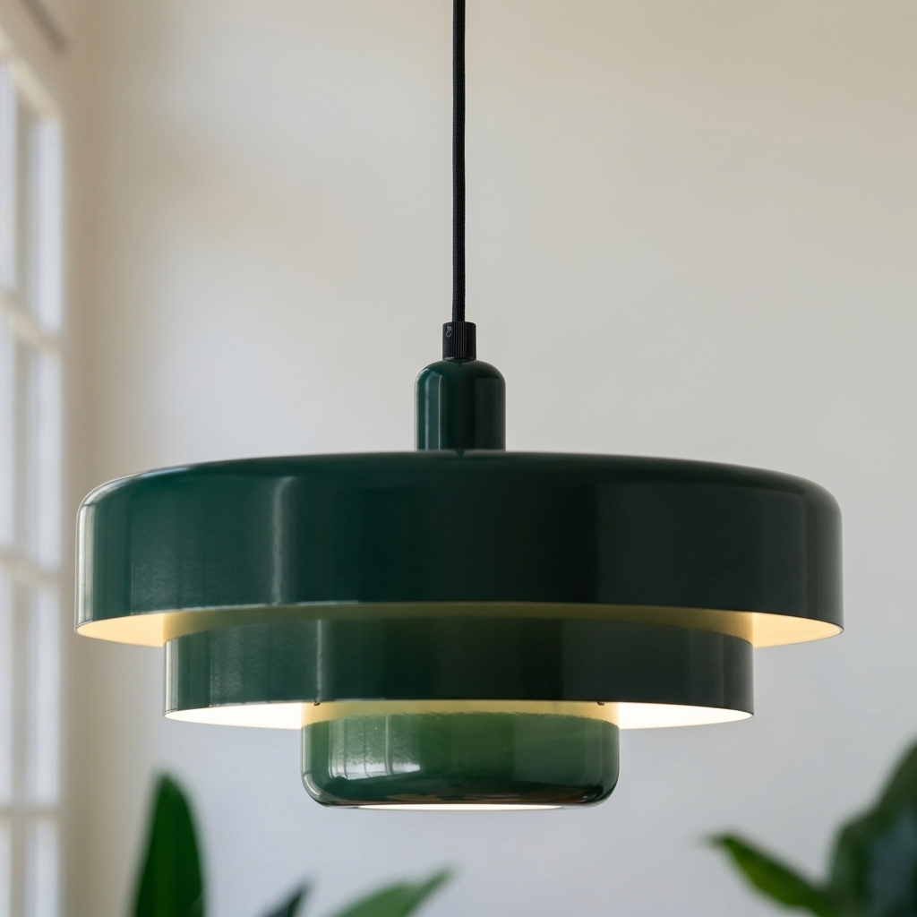 Pendellampa Skivdesign i Metall | Dekorativ Skärm i Macaron-Färger | E27 3000K Varmt Ljus | Vardagsrum