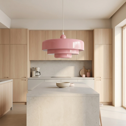 Pendellampa Skivdesign i Metall | Dekorativ Skärm i Macaron-Färger | E27 3000K Varmt Ljus | Vardagsrum