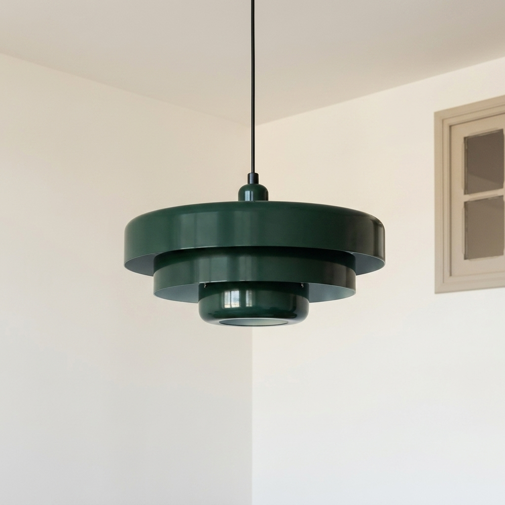 Pendellampa Skivdesign i Metall | Dekorativ Skärm i Macaron-Färger | E27 3000K Varmt Ljus | Vardagsrum