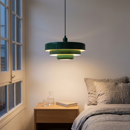 Pendellampa Skivdesign i Metall | Dekorativ Skärm i Macaron-Färger | E27 3000K Varmt Ljus | Vardagsrum
