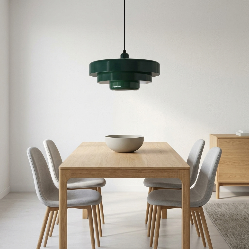 Pendellampa Skivdesign i Metall | Dekorativ Skärm i Macaron-Färger | E27 3000K Varmt Ljus | Vardagsrum