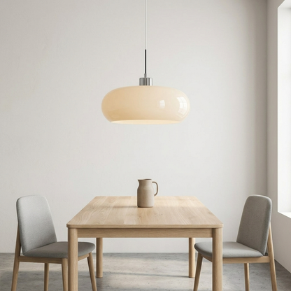 Pendellampa i Munblåst Glas | Bauhaus Design med E27 | Färgskiftande Ljus Ra97 | Vardagsrum & Matplats