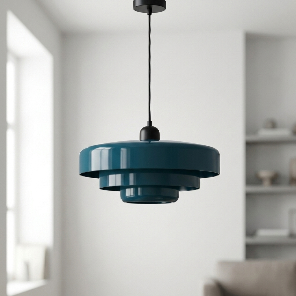 Pendellampa Skivdesign i Metall | Dekorativ Skärm i Macaron-Färger | E27 3000K Varmt Ljus | Vardagsrum