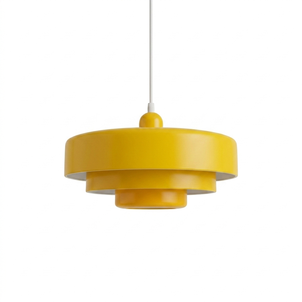 Pendellampa Skivdesign i Metall | Dekorativ Skärm i Macaron-Färger | E27 3000K Varmt Ljus | Vardagsrum
