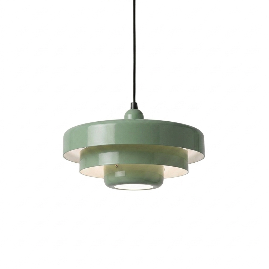 Pendellampa Skivdesign i Metall | Dekorativ Skärm i Macaron-Färger | E27 3000K Varmt Ljus | Vardagsrum