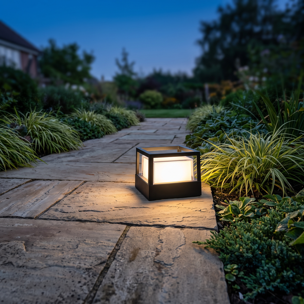 Marklampa Utomhus Cylinder LED | Industriell Aluminium Vattentät | Gräsmatta & Gång | Svart