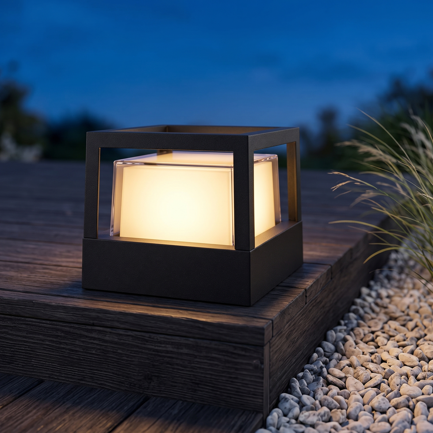 Marklampa Utomhus Cylinder LED | Industriell Aluminium Vattentät | Gräsmatta & Gång | Svart