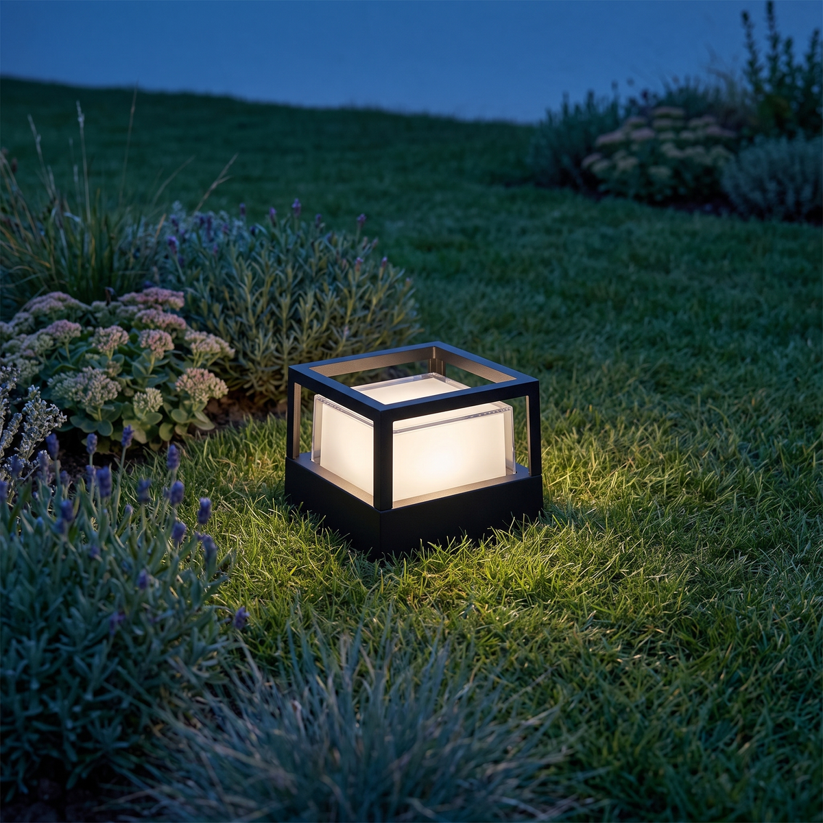 Marklampa Utomhus Cylinder LED | Industriell Aluminium Vattentät | Gräsmatta & Gång | Svart