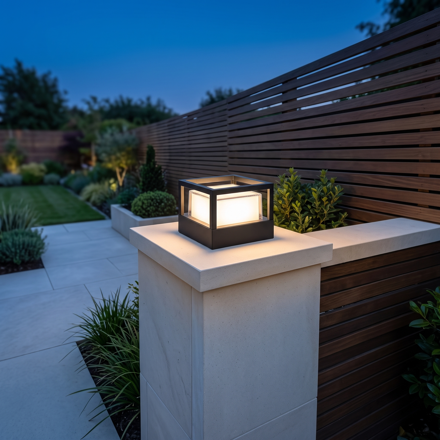 Marklampa Utomhus Cylinder LED | Industriell Aluminium Vattentät | Gräsmatta & Gång | Svart
