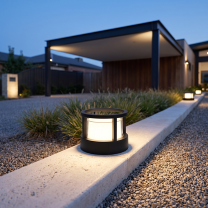 Marklampa Utomhus Cylinder LED | Industriell Aluminium Vattentät | Gräsmatta & Gång | Svart