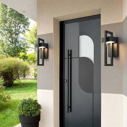 Skandinavische LED-Außenwandleuchte | Geometrisches Aluminium, 12 W | Wasserdicht | Warmweiß & Kaltweiß