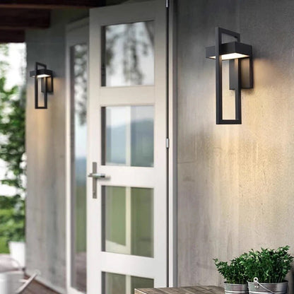 Skandinavische LED-Außenwandleuchte | Geometrisches Aluminium, 12 W | Wasserdicht | Warmweiß & Kaltweiß
