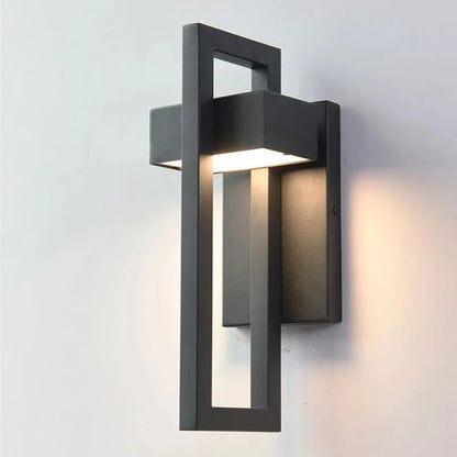 Skandinavische LED-Außenwandleuchte | Geometrisches Aluminium, 12 W | Wasserdicht | Warmweiß & Kaltweiß