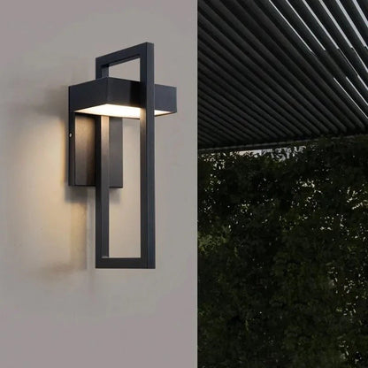 Skandinavische LED-Außenwandleuchte | Geometrisches Aluminium, 12 W | Wasserdicht | Warmweiß & Kaltweiß