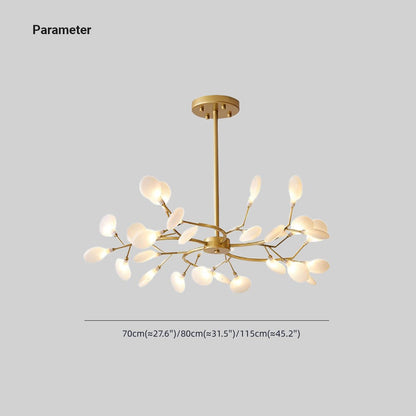 Kronleuchter in Astform | Schwarzes oder Goldenes Metall mit Schirmen aus Glas oder Acryl | 30, 45 oder 54 Leuchtmittel | Warmweißes Licht