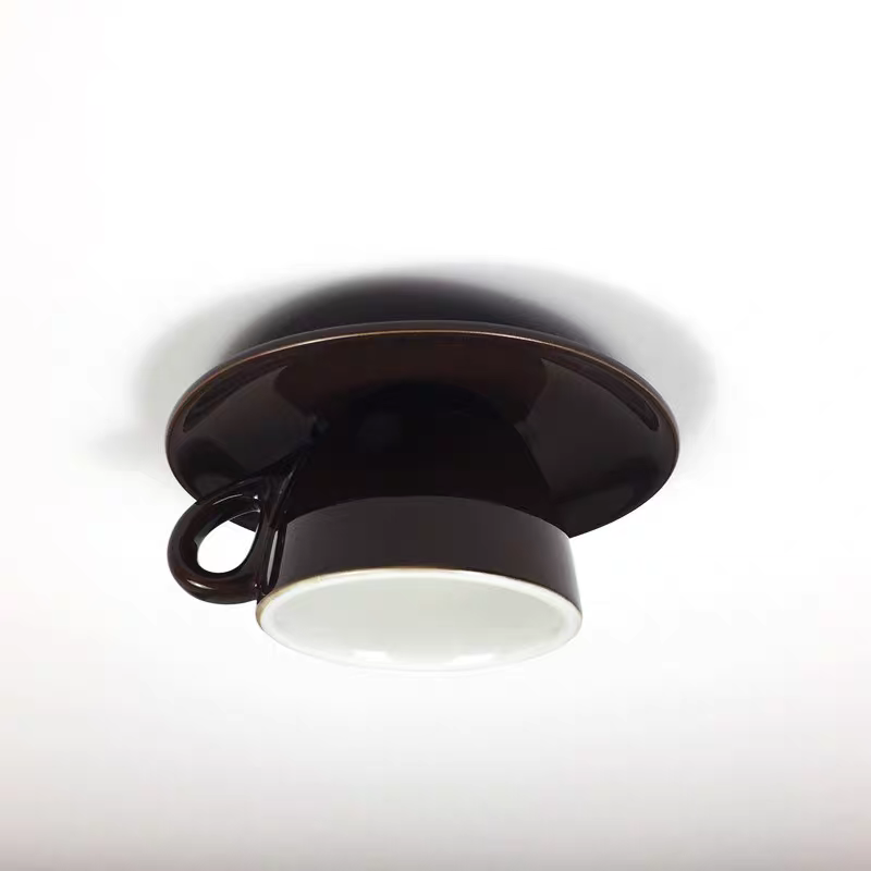 Deckenleuchte Keramik | Kaffeetassenform in 12 Farben | Aufbauleuchte mit LED | Wohnzimmer und Schlafzimmer