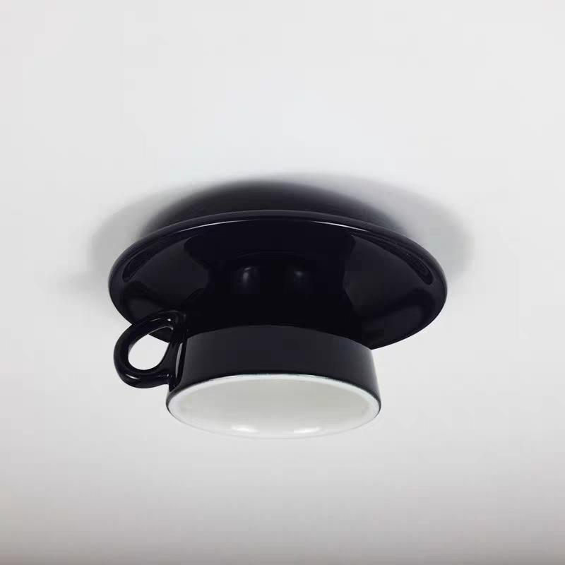 Deckenleuchte Keramik | Kaffeetassenform in 12 Farben | Aufbauleuchte mit LED | Wohnzimmer und Schlafzimmer