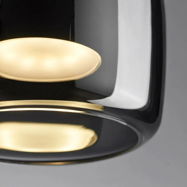Pendelleuchte aus rauchgrauem Glas | Minimalistisches Design | 1 oder 3 Leuchten | Warmweiß, Weiß oder Dimmbar LED