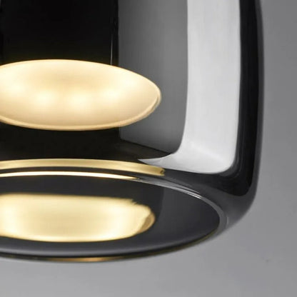 Pendelleuchte aus rauchgrauem Glas | Minimalistisches Design | 1 oder 3 Leuchten | Warmweiß, Weiß oder Dimmbar LED