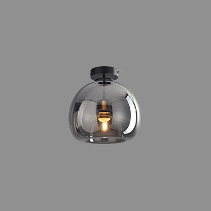 Deckenleuchte aus Glas und Metall | Kuppelförmiger Glasschirm in Gold oder Schwarz | Als Deckenlampe oder Pendelleuchte | Wohnzimmer und Schlafzimmer