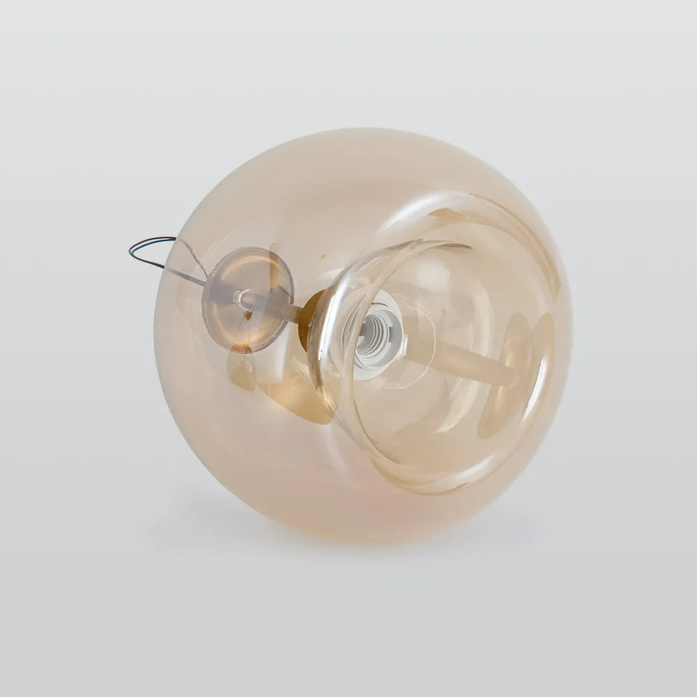 Deckenleuchte aus Glas und Metall | Kuppelförmiger Glasschirm in Gold oder Schwarz | Als Deckenlampe oder Pendelleuchte | Wohnzimmer und Schlafzimmer