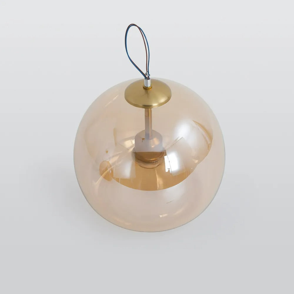 Deckenleuchte aus Glas und Metall | Kuppelförmiger Glasschirm in Gold oder Schwarz | Als Deckenlampe oder Pendelleuchte | Wohnzimmer und Schlafzimmer