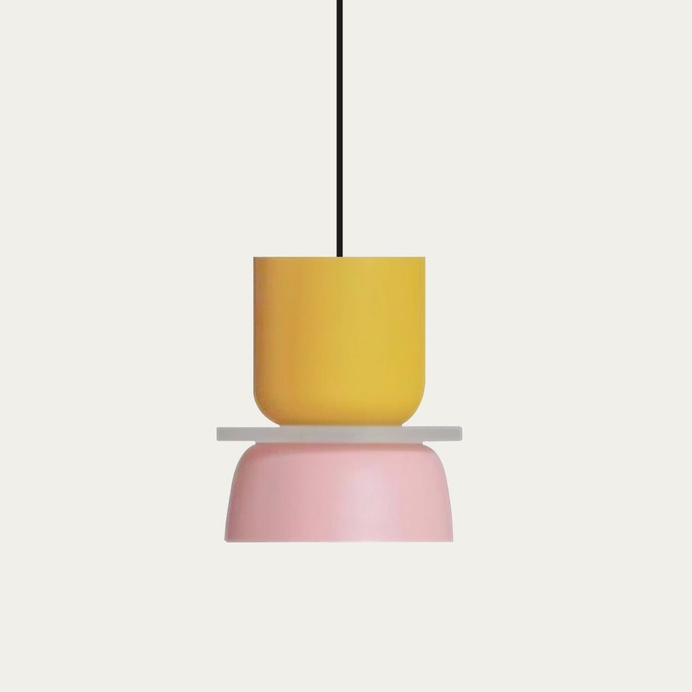 Pendelleuchte Color Block | Farbiger Acrylschirm & Aluminium | E27-Fassung | Wohnzimmer & Essbereich