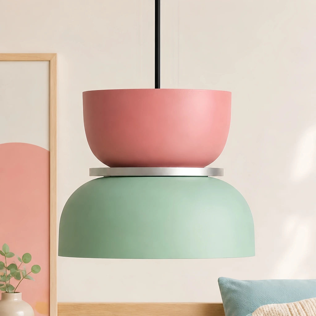 Pendelleuchte Color Block | Farbiger Acrylschirm & Aluminium | E27-Fassung | Wohnzimmer & Essbereich