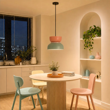 Pendelleuchte Color Block | Farbiger Acrylschirm & Aluminium | E27-Fassung | Wohnzimmer & Essbereich
