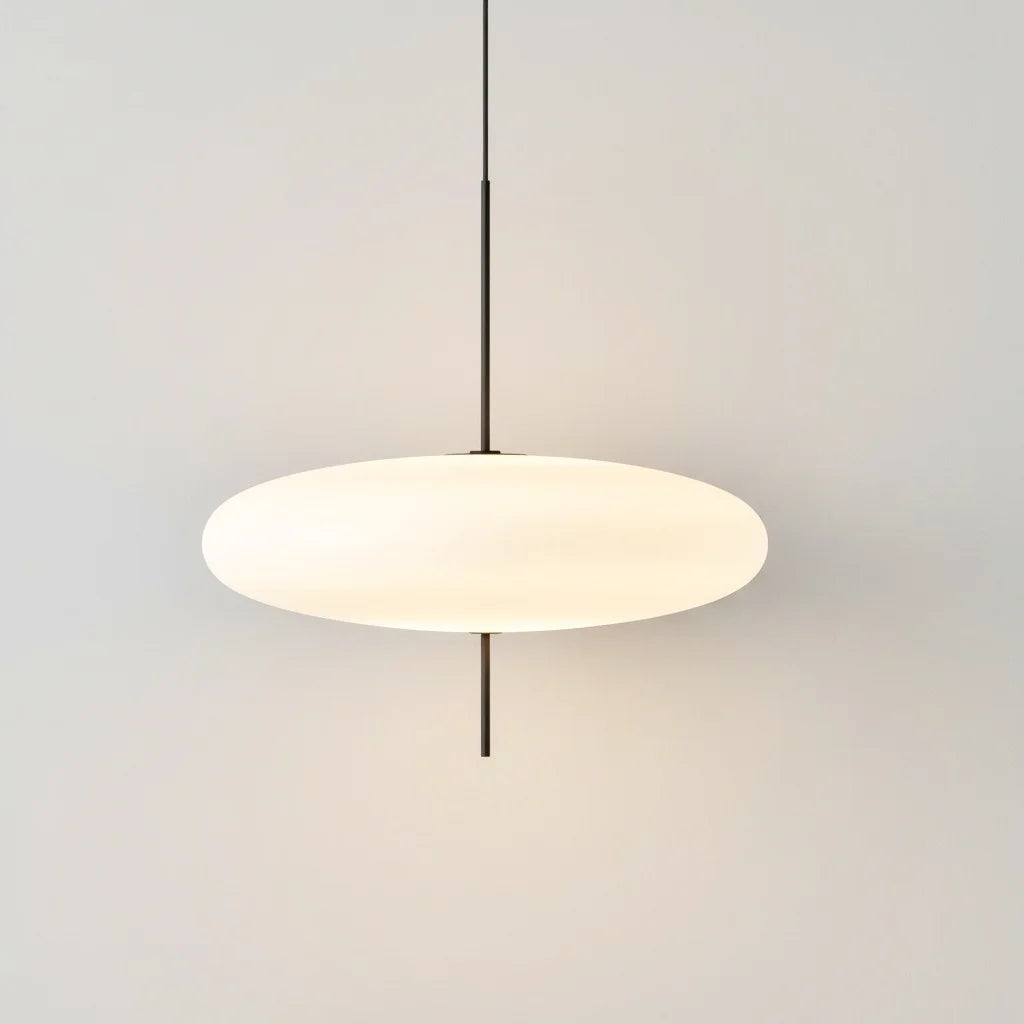 Tellerförmige Pendelleuchte aus Acryl & Metall | Runder Schirm 50 cm | E27 Verstellbares Kabel | Wohnzimmer & Essbereich