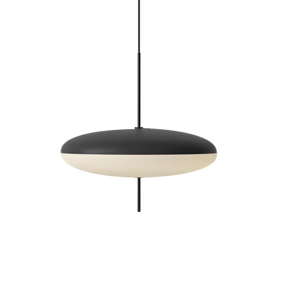 Tellerförmige Pendelleuchte aus Acryl & Metall | Runder Schirm 50 cm | E27 Verstellbares Kabel | Wohnzimmer & Essbereich