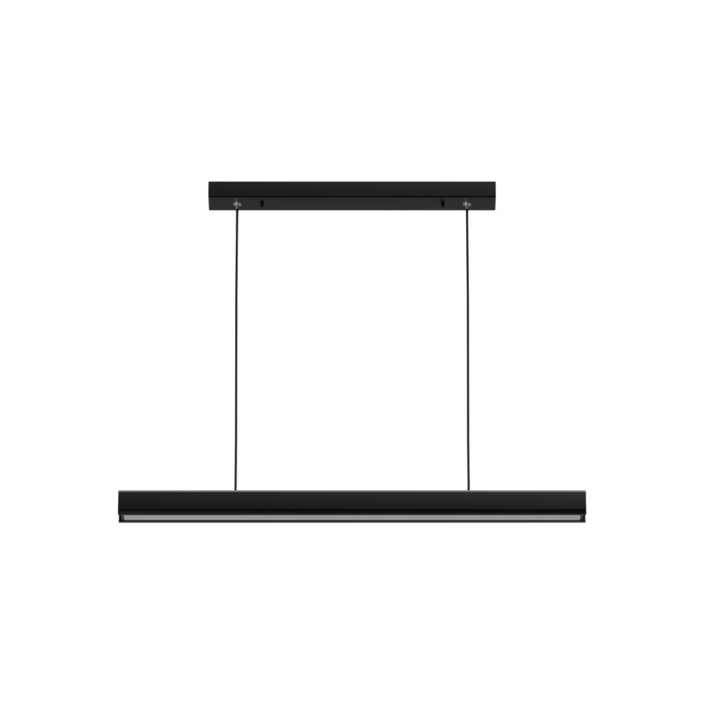 Lineare LED-Pendelleuchte aus Aluminium & Walnuss | Stufenlos dimmbar | Höhenverstellbar | Küche & Esstisch