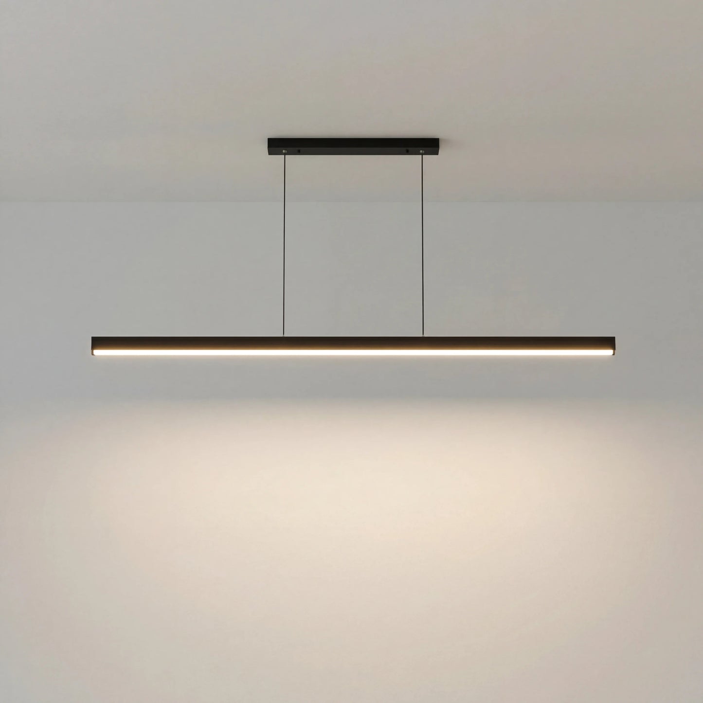 Lineare LED-Pendelleuchte aus Aluminium & Walnuss | Stufenlos dimmbar | Höhenverstellbar | Küche & Esstisch