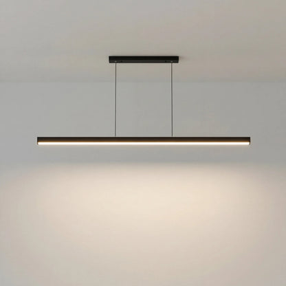 Lineare LED-Pendelleuchte aus Aluminium & Walnuss | Stufenlos dimmbar | Höhenverstellbar | Küche & Esstisch