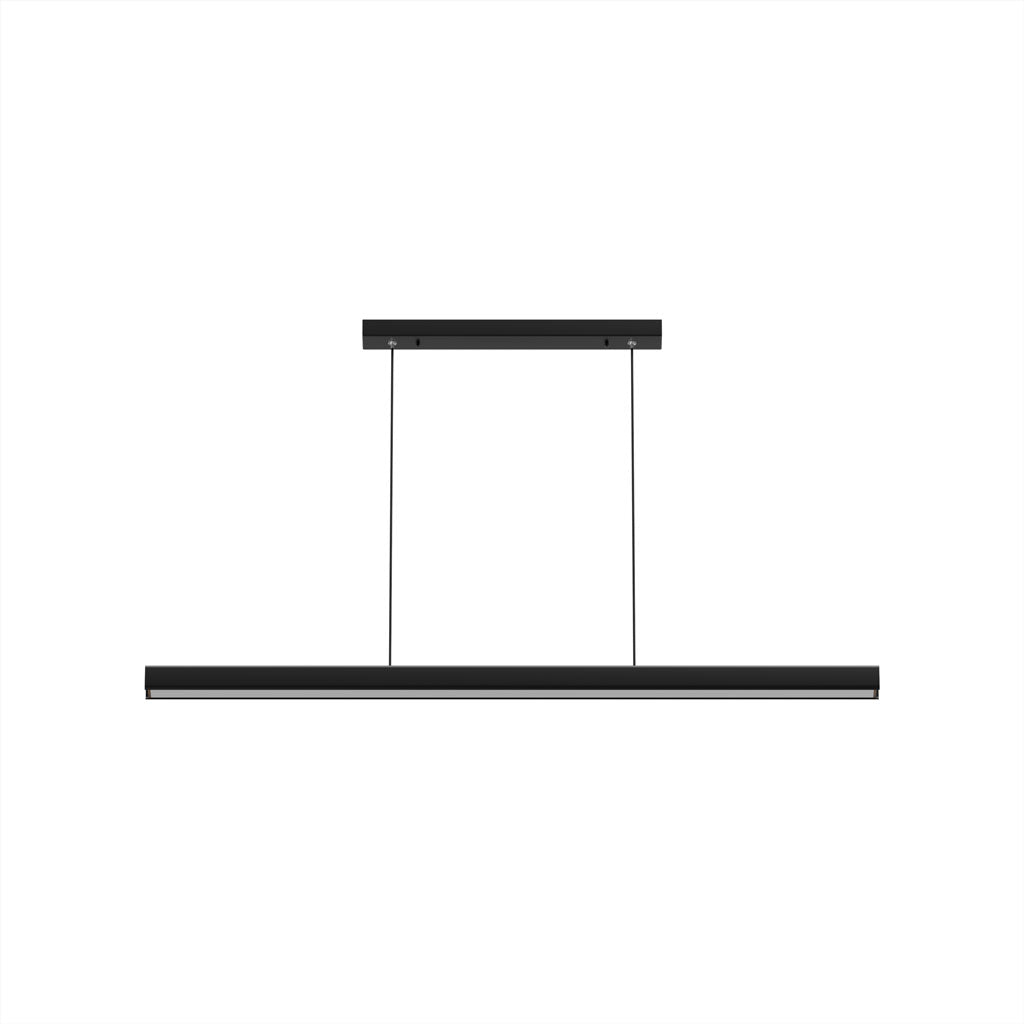 Lineare LED-Pendelleuchte aus Aluminium & Walnuss | Stufenlos dimmbar | Höhenverstellbar | Küche & Esstisch