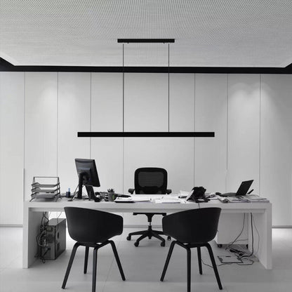 Lineare LED-Pendelleuchte aus Aluminium & Walnuss | Stufenlos dimmbar | Höhenverstellbar | Küche & Esstisch