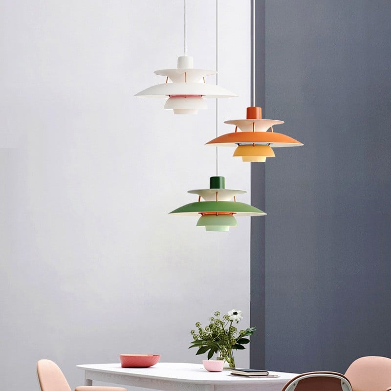 Pendellampa Macaron | Metallskärm i 15 Färger | Varmvit eller Vit E27 | 30–50 cm