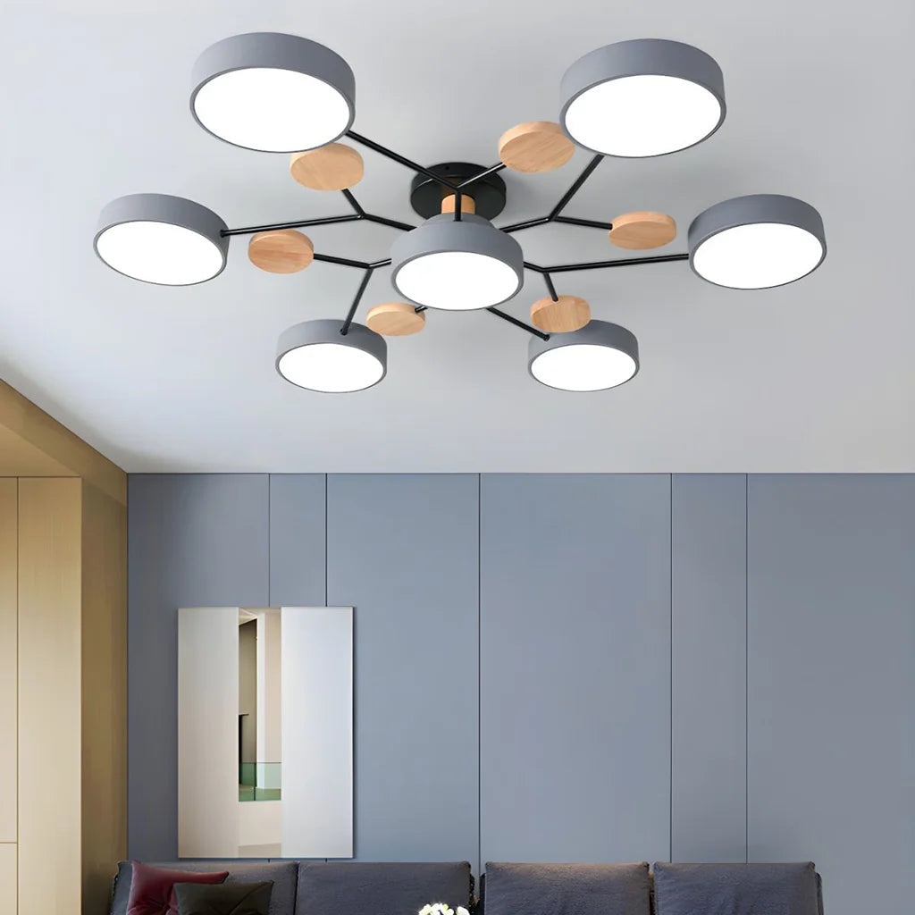 Molekulare LED-Deckenleuchte im Macaron-Design | Mehrkugelig Weiß Grün Grau | Dreifarbiges Licht | Wohnzimmer & Schlafzimmer