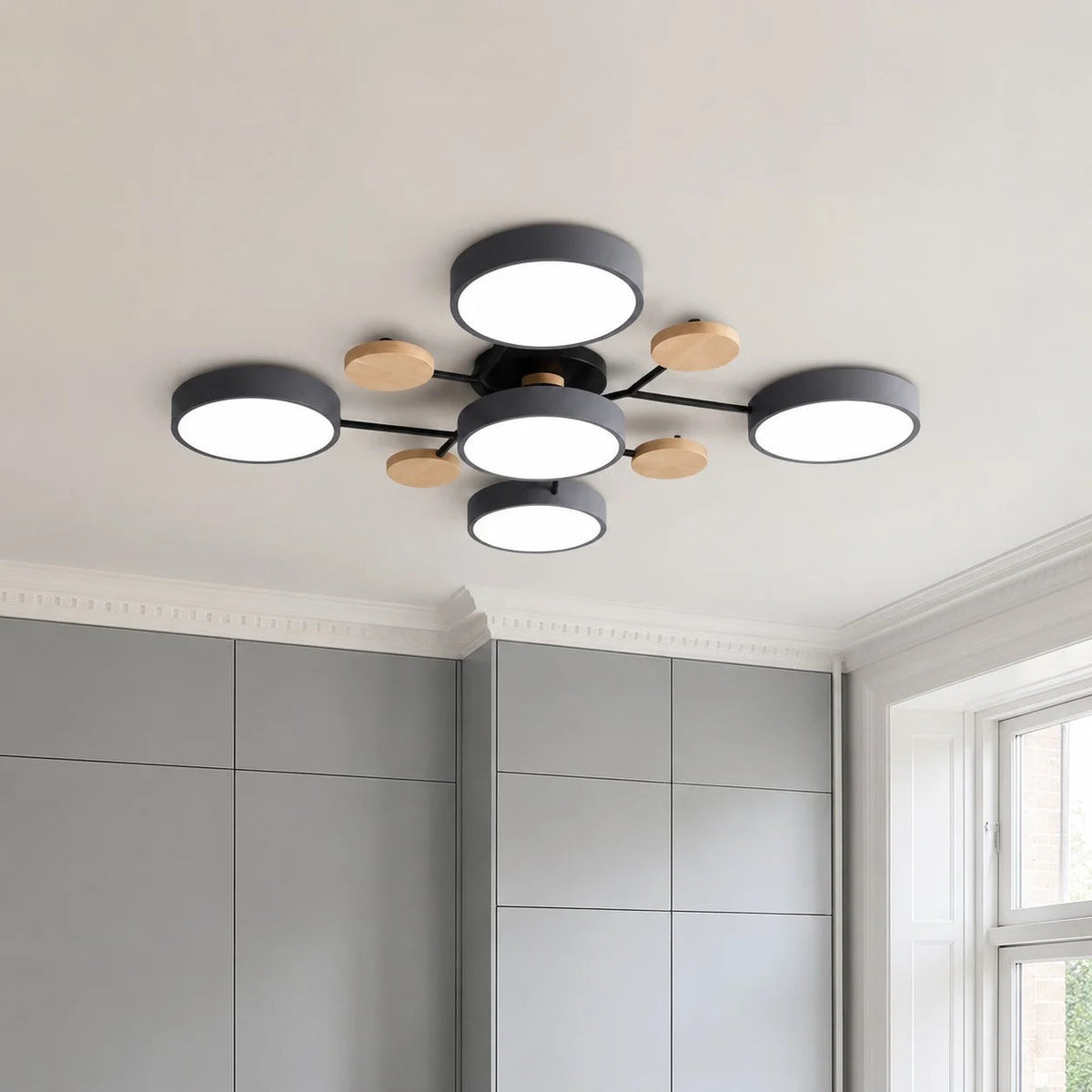 Molekulare LED-Deckenleuchte im Macaron-Design | Mehrkugelig Weiß Grün Grau | Dreifarbiges Licht | Wohnzimmer & Schlafzimmer