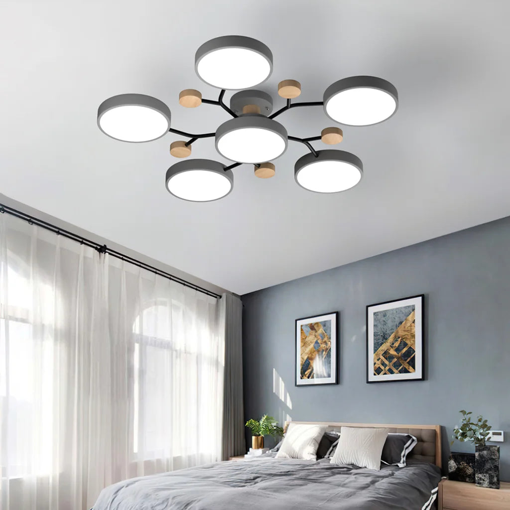 Molekulare LED-Deckenleuchte im Macaron-Design | Mehrkugelig Weiß Grün Grau | Dreifarbiges Licht | Wohnzimmer & Schlafzimmer