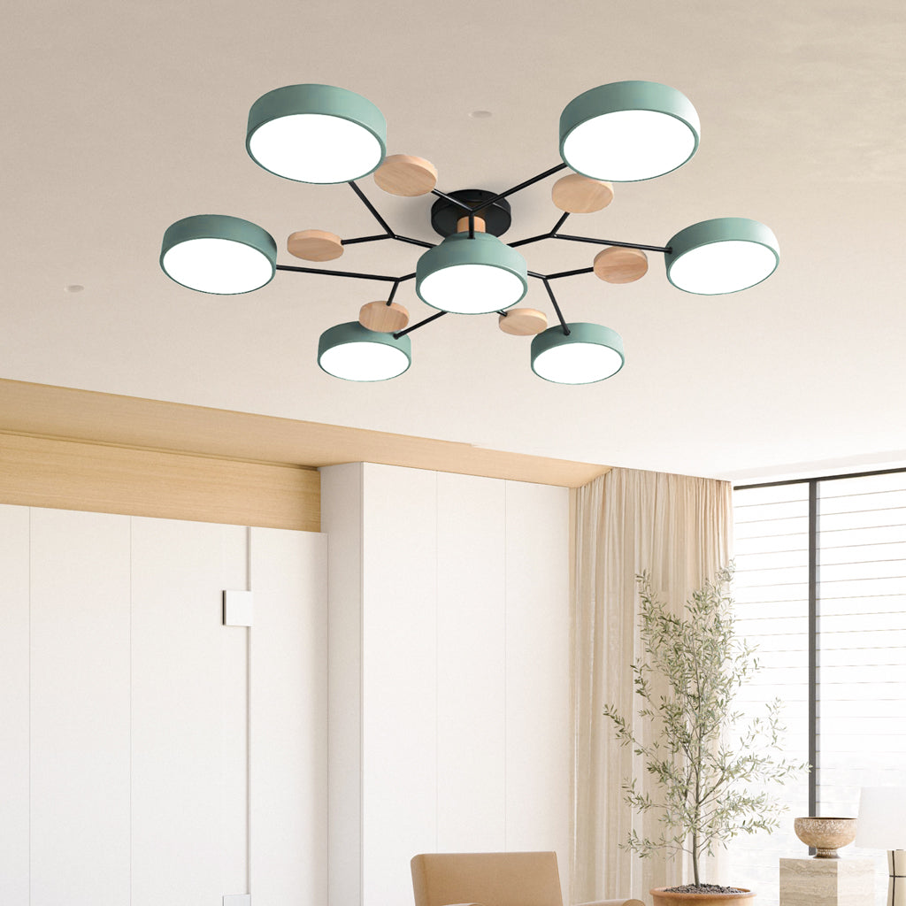 Molekulare LED-Deckenleuchte im Macaron-Design | Mehrkugelig Weiß Grün Grau | Dreifarbiges Licht | Wohnzimmer & Schlafzimmer